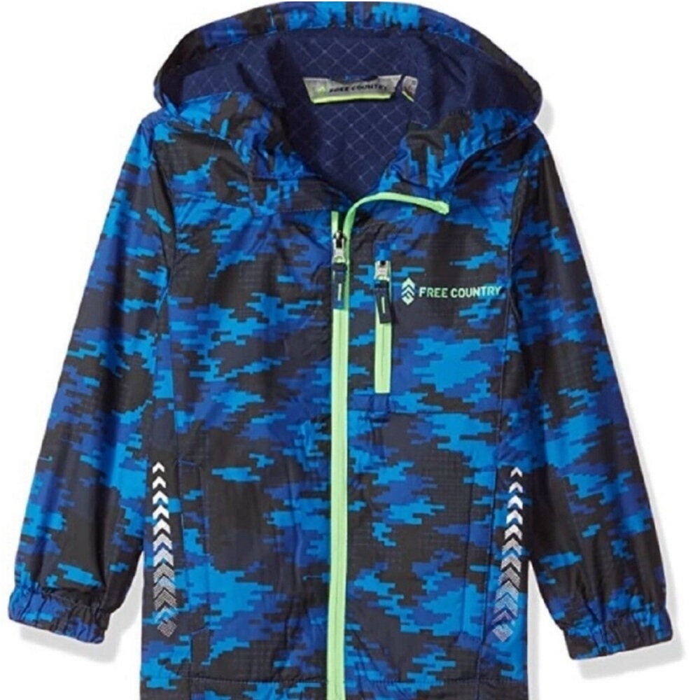 Free Country Blue and Black Camouflage Kids Jacket Size 14/15